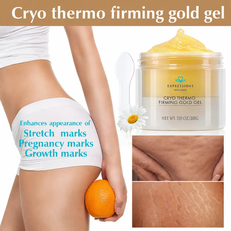 15-Day Fast-Acting anti Cellulite Massage Cream | Cryo Thermo Firming Gold Gel with Cryogold | Cellulite Appearance Smoothing & Firming Body Cream with Hyaluronic Acid | for Belly, Thighs, Butt & Arms | 200G